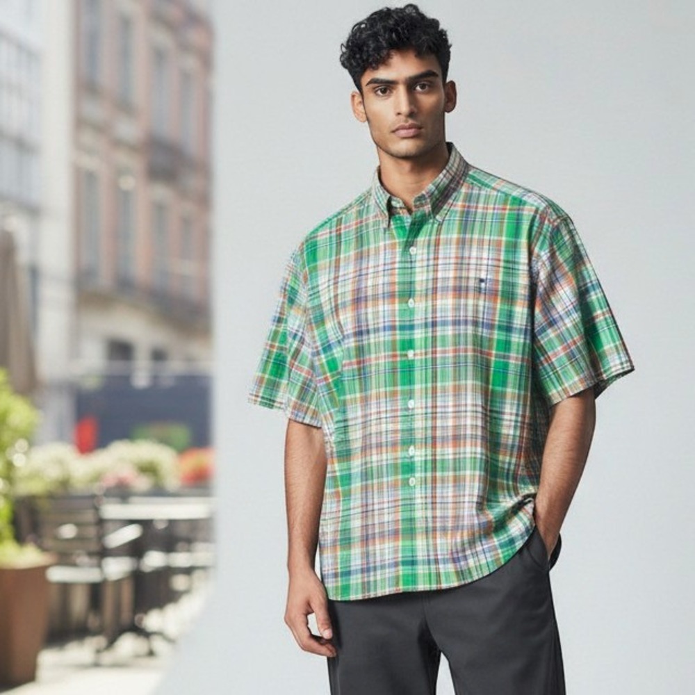 Polo Ralph Lauren 2XLT Green Plaid Short Sleeve Button Down Shirt Big & Tall
